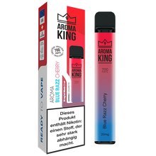 Aroma King Bar 700 Blue Razz Cherry 20mg EOL e Zigarette rot blaue Farbe mit Blue Razz Geschmack und 20 mg Nikotin
